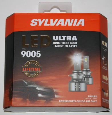 Sylvania LED ULTRA 9005 2 Bulbs 6000K Powersports Fog Use Only NEW - Image 1 of 4