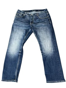 BKE Buckle Nolan Straight Leg Jeans Mens 36x30 Stretch Fade Thick Stitch Western - Picture 1 of 3
