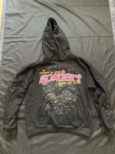 *Nuova* FELPA CON CAPPUCCIO SPIDER APPAREL NERA - Taglia XL "never mind The Punk" - Foto 1 di 5