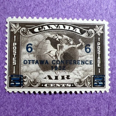 Canadá 1932 - MH Scott C4. Alegoría - Recargo por círculos de correo aéreo. Conferencia de Ottawa. Foto 1 de 2