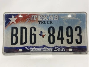 Texas Lone Star State Blue on Red White Blue Metal Expired License Plate TRUCK - Picture 1 of 12