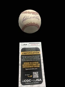 Eddie Mathews REAL hand SIGNED Baseball JSA Autographed MLB Atlanta Braves - Picture 1 of 4