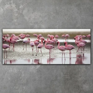 Leinwand Bild Canvas Wandbild XXL Wohnzimmer Rosa Flamingos in Namibia 125x50 - Bild 1 von 11