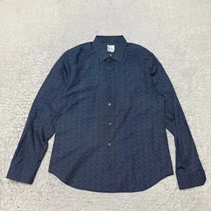 Paul Smith Shirt Men 17 42 Blue Slim Fit Cotton Long Sleeve Casual Button up - Picture 1 of 15