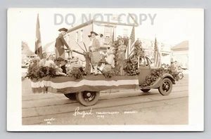 Stratford CT Tercentenary Parade Float, colonial costumes, RPPC postcard, 1939 - Picture 1 of 3