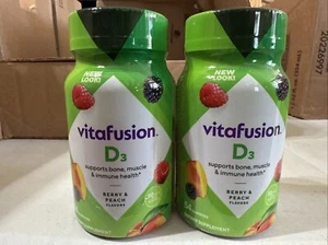 VitaFusion (2 PK) Vitamin D3 Bone&Immune Support Peach & Berry 54 Gummies 10/26 - Picture 1 of 4