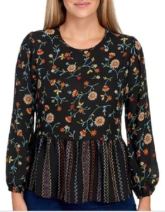Chenault Womens Petite Floral Peplum Top Petite L 12-14 PL New NWT 2Photos - Picture 1 of 2