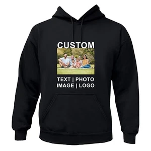 Custom Personalized Hoodie Sweatshirt Print Your Logo Photo Text Custom Made - Picture 1 of 13