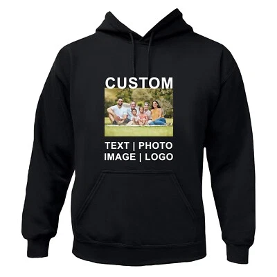 Custom Personalized Hoodie Sweatshirt Print Your Logo Photo Text Custom Made - Image 1 of 4
