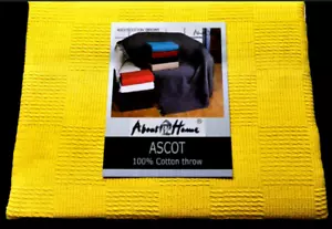 XL AMARILLO BRILLANTE CHEQUE 100% ALGODÓN SOFÁ COLCHA 228x 254cm - Imagen 1 de 3