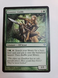 MTG Magic The Gathering Card Frontier Guide Creature Elf Scout Green Zendikar  - Picture 1 of 2