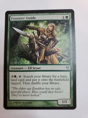 MTG Magic The Gathering Card Frontier Guide Creature Elf Scout Green Zendikar  - Image 1 of 2