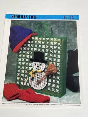Snowman Tote Annie's Attic Plastic Canvas Pattern - Image 1 of 4