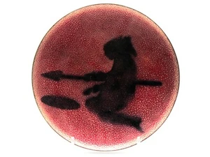 MID-CENTURY MODERN JULES PIERRE QUEBEC SIGNED ENAMEL ON COPPER DISH (FIGURAL) - Picture 1 of 4