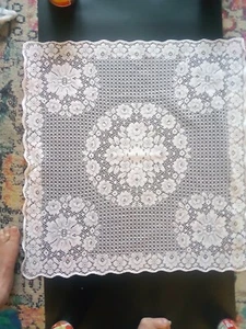 2 CROCHET TABLE CLOTHS OR DRESSER SCARVES FLORAL MOTIF - Picture 1 of 4