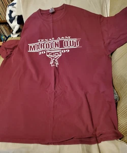 Texas A&M 2009 "Maroon Out" vs T.U. T-Shirt Unisex-2XL -Slight wear to logo - Picture 1 of 8