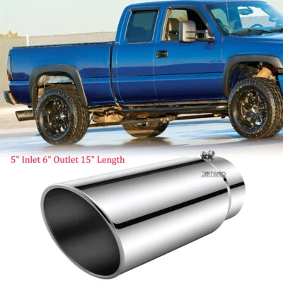 For GMC Sierra 1500 2500 3500 Diesel Exhaust Tip 5" Inlet 6" Outlet 15 Length Foto 1 de 4