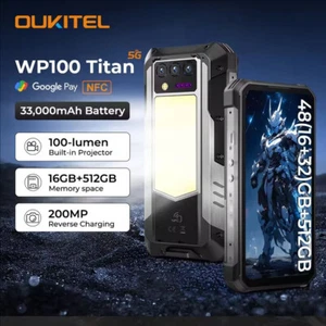 Global Oukitel WP100 TITAN 5G Rugged Phone 100 lumens Projector 33000mAh 200MP - Picture 1 of 16