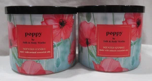 POPPY by Bath & Body Works 3-wick Scented Candle Lot Set of 2 - Picture 1 of 4