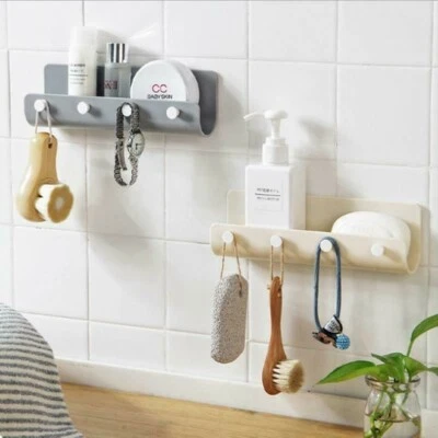 Key Rack Holder Wall Mount Key Organizer 4 Hook Keychain Hanger Home Storage Kit - Image 1 of 4