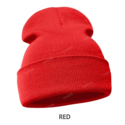 Cuff Beanie Hat Plain Knit Winter Cap Slouchy Skully Ski Warm Men Women Solid CF - Image 1 of 4