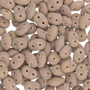 Czech SuperDuo Two-Hole Beads 5x2.5mm Bondeli Matt Cappuchino 22.5GM - Picture 1 of 2
