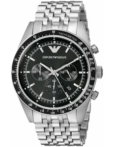 ARMANI MENS CHRONO WATCH AR5988 BLACK DIAL - CERTIFICATE - WARRANTY - RRP 329.00 - Picture 1 of 2