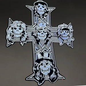 Großer Skull & Cross Motorrad Jacke Patch fein bestickt Weste Rückenaufnäher - Bild 1 von 3