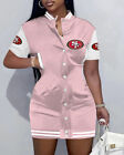 San Francisco 49ers Women's Varsity Jacket Dress Short Sleeve Button Down Dress