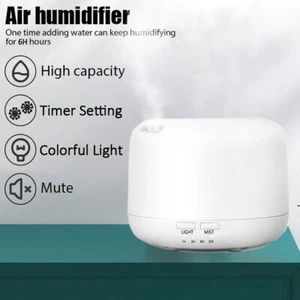 500ML Humidifiers for Bedroom Ultrasonic Cool Mist 7 LED Lights Humidifier HOT - Picture 1 of 12