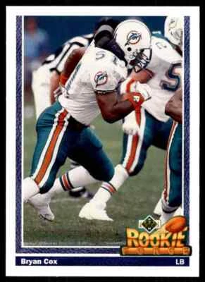 1991 Upper Deck High #607 Bryan Cox ROOKIE Miami Dolphins NICE - Image 1 of 2