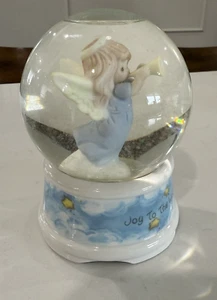 Avon Vintage 1996 Precious Moments Musical Schneekugel Joy to the World mit Box - Bild 1 von 8