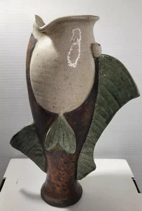 Keramik Studio Kunstkeramik Ton Fisch Skulptur Vase signiert Kunst verspielt Gefäß - Bild 1 von 11