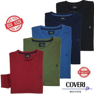 Men's 100% Cotton Solid Long Sleeve T-Shirt Hefty Sizes 3XL 4XL 5XL 6XL - Picture 1 of 16