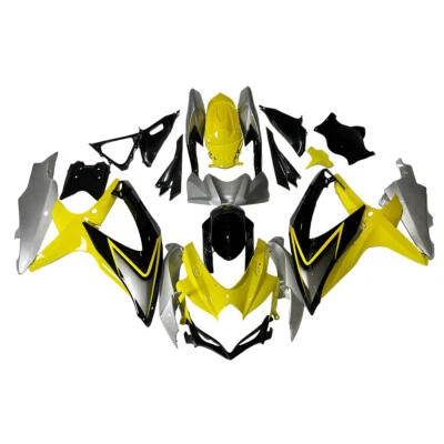 Yellow Silver Fairing Kit For Suzuki GSXR600 GSXR750 2008-2010 K8 ABS Bodywork - Image 1 of 4