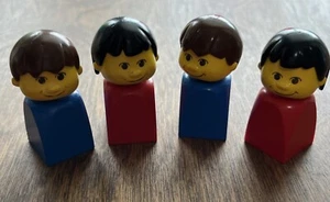 Lot of 4 Vintage LEGO Basic Figure Finger Puppet - blue red boy girl 1.5"H - Picture 1 of 4