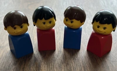 Lot of 4 Vintage LEGO Basic Figure Finger Puppet - blue red boy girl 1.5"H - Image 1 of 4