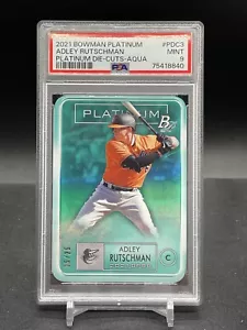 2021 BOWMAN PLATINUM ADLEY RUTSCHMAN PROSPECT DIECUT AQUA #25/25 - PDC-3 - PSA 9 - Picture 1 of 3