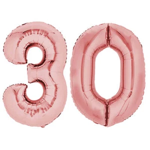 Globo de Lámina 80 cm Oro Rosa 30 Números Globo Cumpleaños Helio Número - Imagen 1 de 2