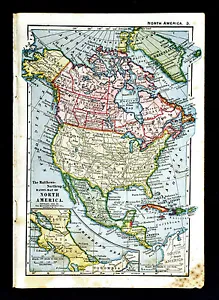 1900 Mathews-Northrup Map  North America United States Canada Mexico Alaska Cuba - Picture 1 of 1