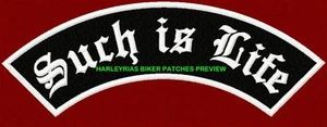 "SUCH IS LIFE" 250mm BIKER ROCKER PATCH - Picture 1 of 1