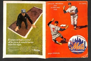 JUNE 14, 1968 SAN FRANCISCO GIANTS @ NEW YORK METS SCORECARD, PARTIALLY SCORED - Picture 1 of 2