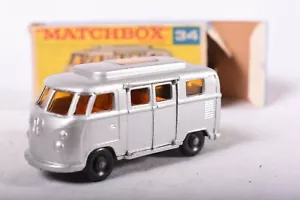 LESNEY MATCHBOX #34 VOLKSWAGEN CAMPER - Vehicle and Box in Excellent Condition - Picture 1 of 12