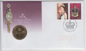 Coin Australia 50c Coronation Jubilee of QE2 PNC 2003 official post office cover - Picture 1 of 1