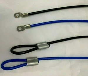 Langes Stahlseil mit 2 Ösen / Schlaufen auf Maß ! + Schloß PVC Ummantelung - Bild 1 von 8