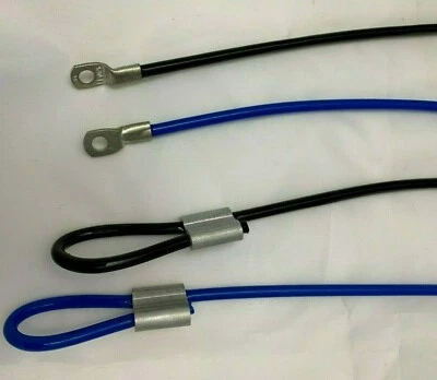 SANDRII`S MAßANFERTIGUNG Sicherungs Stahlseil auf Maß mit 2 Schlaufen Ösen Diebstahlsicherung Drahtseil