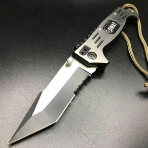 8.5" SWAT Tactical Spring Assisted Open Blade Folding Pocket Knife - Picture 1 of 4