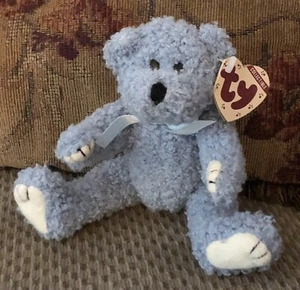 NUEVO Ty Attic Treasures Gorro Bebé Oso de Peluche Azul De Colección 1993 Articulado Nuevo con Etiquetas - Imagen 1 de 6