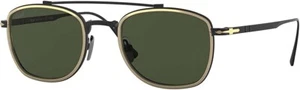 PERSOL SQUARE TITANIUM PILOT GOLD BLACK GREEN SUNGLASSES PO505ST 800831 NEW 50 - Picture 1 of 5
