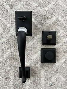 Baldwin Full Dummy Napa Handleset Satin Black Finish - 9br1820-302 (incomplete) - Picture 1 of 8